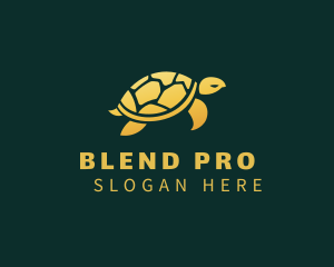 Gold Sea Turtle Animal logo design