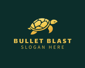 Gold Sea Turtle Animal logo design