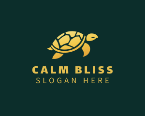 Gold Sea Turtle Animal logo design