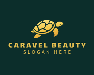 Gold Sea Turtle Animal logo design