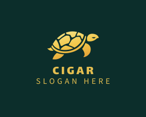 Gold Sea Turtle Animal logo design