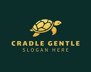 Gold Sea Turtle Animal logo design