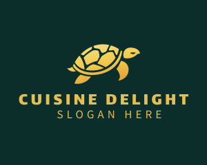 Gold Sea Turtle Animal logo design