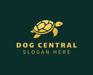 Gold Sea Turtle Animal logo design