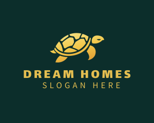 Gold Sea Turtle Animal logo