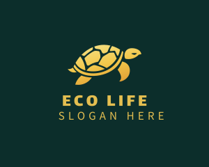 Gold Sea Turtle Animal logo design