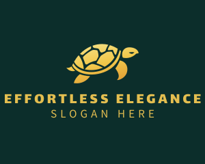 Gold Sea Turtle Animal logo design