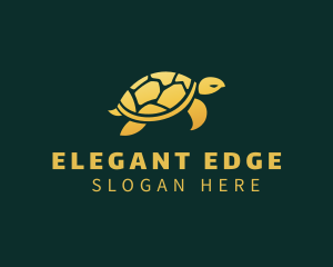 Gold Sea Turtle Animal logo design