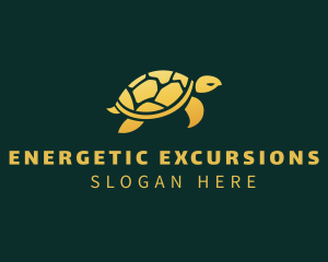 Gold Sea Turtle Animal logo design