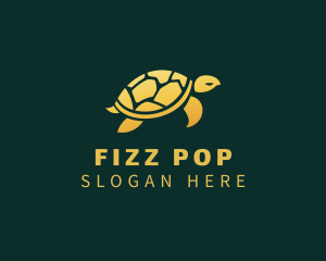 Gold Sea Turtle Animal logo design