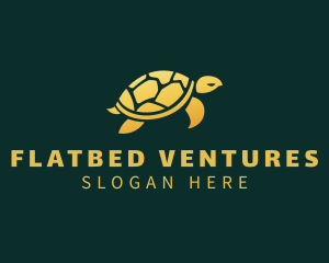 Gold Sea Turtle Animal logo design