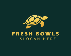 Gold Sea Turtle Animal logo design