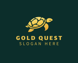 Gold Sea Turtle Animal logo