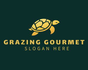 Gold Sea Turtle Animal logo design