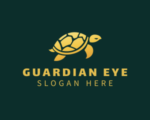 Gold Sea Turtle Animal logo design