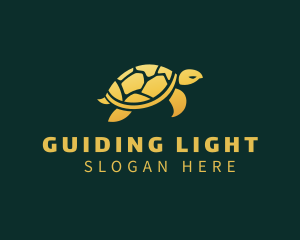 Gold Sea Turtle Animal logo design