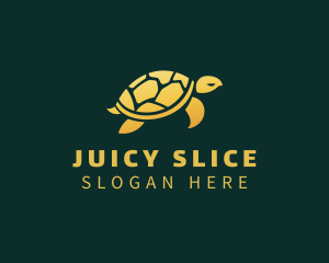 Gold Sea Turtle Animal logo design