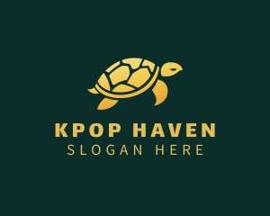 Gold Sea Turtle Animal logo design