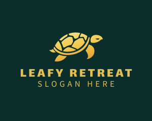 Gold Sea Turtle Animal logo design