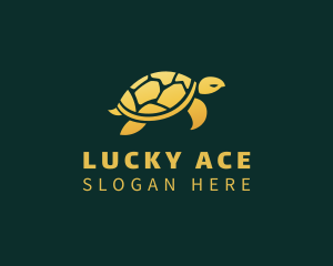 Gold Sea Turtle Animal logo design