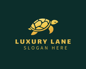 Gold Sea Turtle Animal logo design