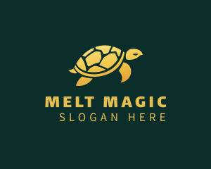 Gold Sea Turtle Animal logo design