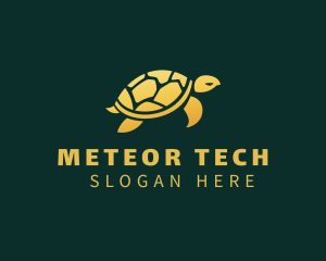 Gold Sea Turtle Animal logo design