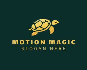 Gold Sea Turtle Animal logo design