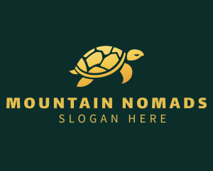 Gold Sea Turtle Animal logo design