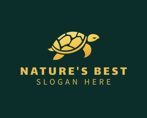 Gold Sea Turtle Animal logo design