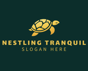 Gold Sea Turtle Animal logo design