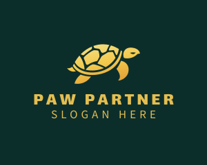 Gold Sea Turtle Animal logo design