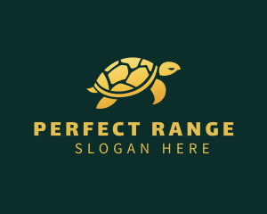 Gold Sea Turtle Animal logo design