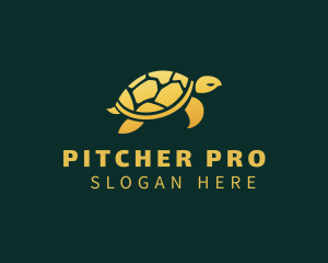 Gold Sea Turtle Animal logo design