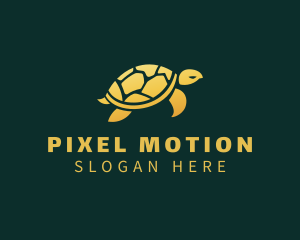 Gold Sea Turtle Animal logo design