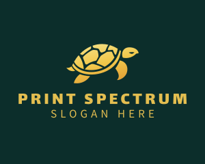 Gold Sea Turtle Animal logo design