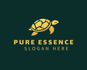 Gold Sea Turtle Animal logo design