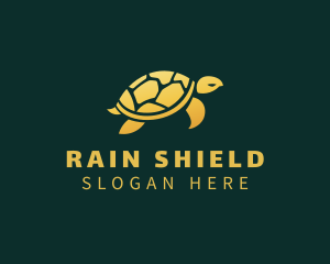 Gold Sea Turtle Animal logo design