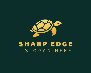 Gold Sea Turtle Animal logo design