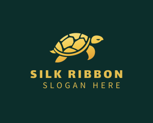 Gold Sea Turtle Animal logo design