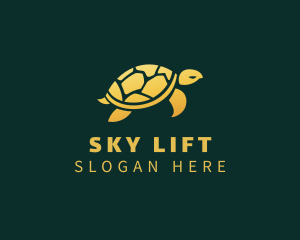 Gold Sea Turtle Animal logo design