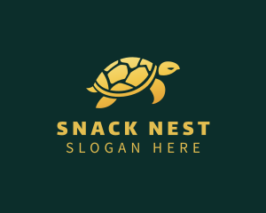 Gold Sea Turtle Animal logo design