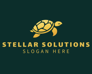 Gold Sea Turtle Animal logo design