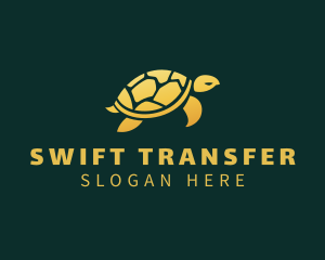 Gold Sea Turtle Animal logo design