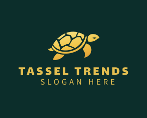 Gold Sea Turtle Animal logo design