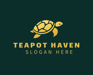 Gold Sea Turtle Animal logo design