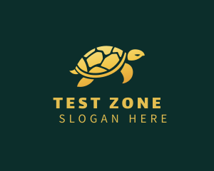 Gold Sea Turtle Animal logo design