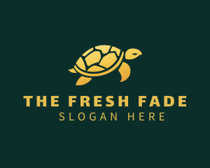 Gold Sea Turtle Animal logo design