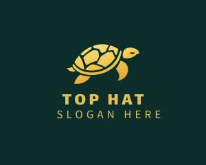 Gold Sea Turtle Animal logo design