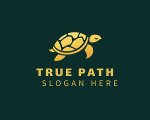 Gold Sea Turtle Animal logo design